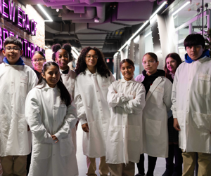 students in lab coats